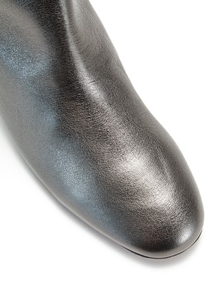 细节 - 点击放大 - CLERGERIE - PAIGE4金属感真皮高跟短靴
