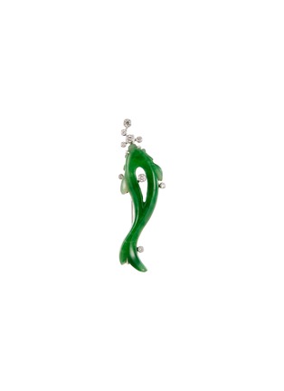 首图 - 点击放大 - SAMUEL KUNG - Diamond jade 18k white gold fish brooch