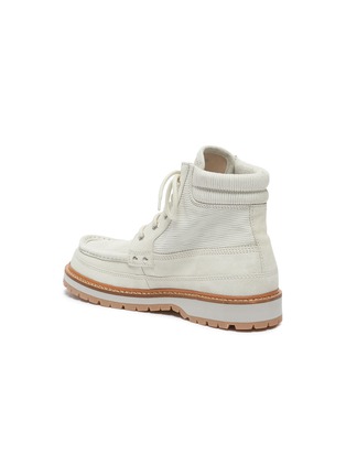  - JACQUEMUS - Les chaussures Garrigue条纹纹理绒面真皮短靴