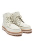 模特儿示范图 - 点击放大 - JACQUEMUS - Les chaussures Garrigue条纹纹理绒面真皮短靴