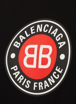 细节 - 点击放大 - BALENCIAGA - BB logo纯棉T恤