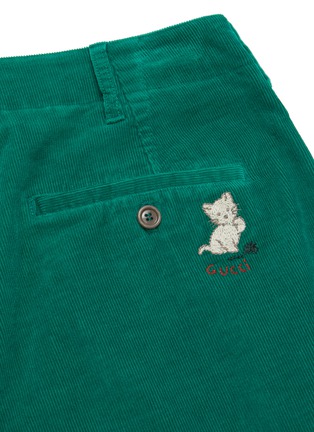  - GUCCI - 品牌名称小猫刺绣棉质灯芯绒长裤