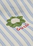  - GUCCI - 花卉品牌名称刺绣拼色条纹混亚麻及棉衬衫