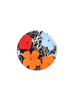 首图 –点击放大 - LIGNE BLANCHE - FLOWERS拼色花卉图案利摩日瓷盘－蓝色及橘色及红色