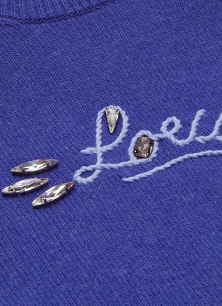  - LOEWE - logo仿水晶点缀羊毛针织衫