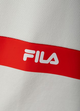 细节 - 点击放大 - FILA X 3.1 PHILLIP LIM - 条纹LOGO拼贴纯棉连帽卫衣