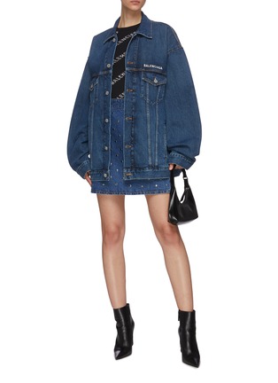 模特儿示范图 - 点击放大 - BALENCIAGA - 斜logo罗纹针织衫