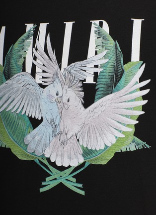 细节 - 点击放大 - AMIRI - 品牌名称恋人鸟图案纯棉T恤