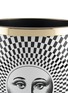 细节 –点击放大 - FORNASETTI - Solecentrismo拼色格纹人像图案黄铜围边纸筒