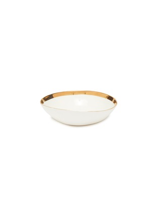 首图 –点击放大 - PETERSHAM NURSERIES - 金色围边陶瓷碗－白色及金色（20cm）