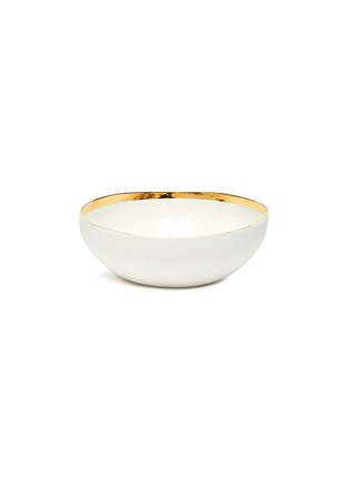 首图 –点击放大 - PETERSHAM NURSERIES - 金色围边陶瓷碗－白色及金色（30cm）