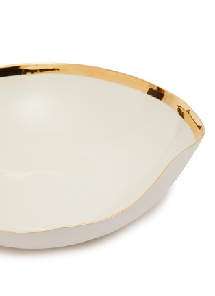 细节 –点击放大 - PETERSHAM NURSERIES - 金色围边陶瓷碗－白色及金色（43cm）