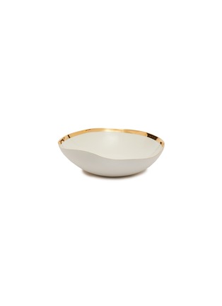 首图 –点击放大 - PETERSHAM NURSERIES - 金色围边陶瓷碗－白色及金色（43cm）