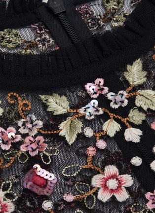 ELSIE RIBBON花卉刺绣褶裥网纱上衣展示图