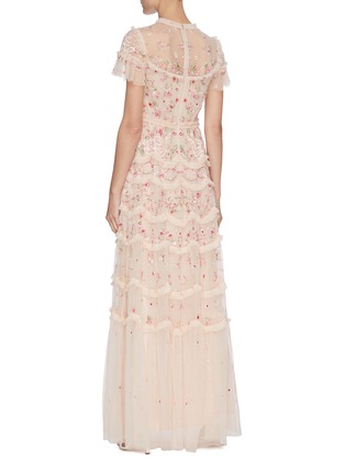 背面 - 点击放大 - NEEDLE & THREAD - ELSIE RIBBON亮片花卉刺绣褶裥透视网纱礼服裙