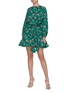 模特示范图 - 点击放大 - RHODE RESORT - ELLA编绳腰带花卉图案褶裥纯棉连衣裙