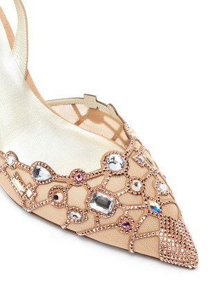 细节 - 点击放大 - RENÉ CAOVILLA - x Peggy Guggenheim MUSEUM DOOR仿宝石点缀露跟鞋