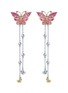 首图 - 点击放大 - SARAH ZHUANG - 可拆式钻石粉色蓝宝石18K白金及玫瑰金蝴蝶造型吊坠耳环