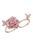 首图 - 点击放大 - SARAH ZHUANG - 钻石粉色蓝宝石18K玫瑰金玫瑰蝴蝶造型戒指