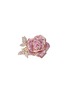模特儿示范图 - 点击放大 - SARAH ZHUANG - 钻石粉色蓝宝石18K玫瑰金玫瑰蝴蝶造型戒指