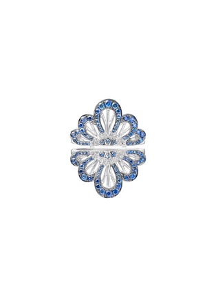 首图 - 点击放大 - SARAH ZHUANG - 钻石蓝宝石18k白金水滴造型戒指