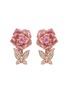 首图 - 点击放大 - SARAH ZHUANG - 可拆式粉色蓝宝石钻石18K玫瑰金玫瑰蝴蝶造型吊坠耳环