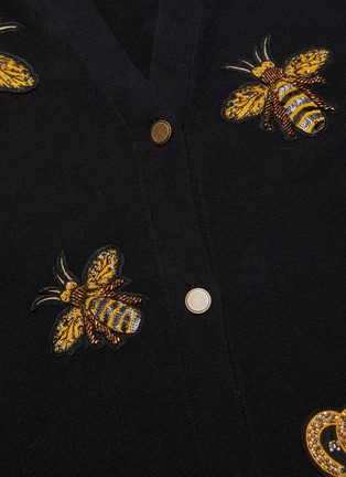  - ALICE + OLIVIA - BRADFORD珠饰亮片点缀蜜蜂图案混羊毛针织开衫