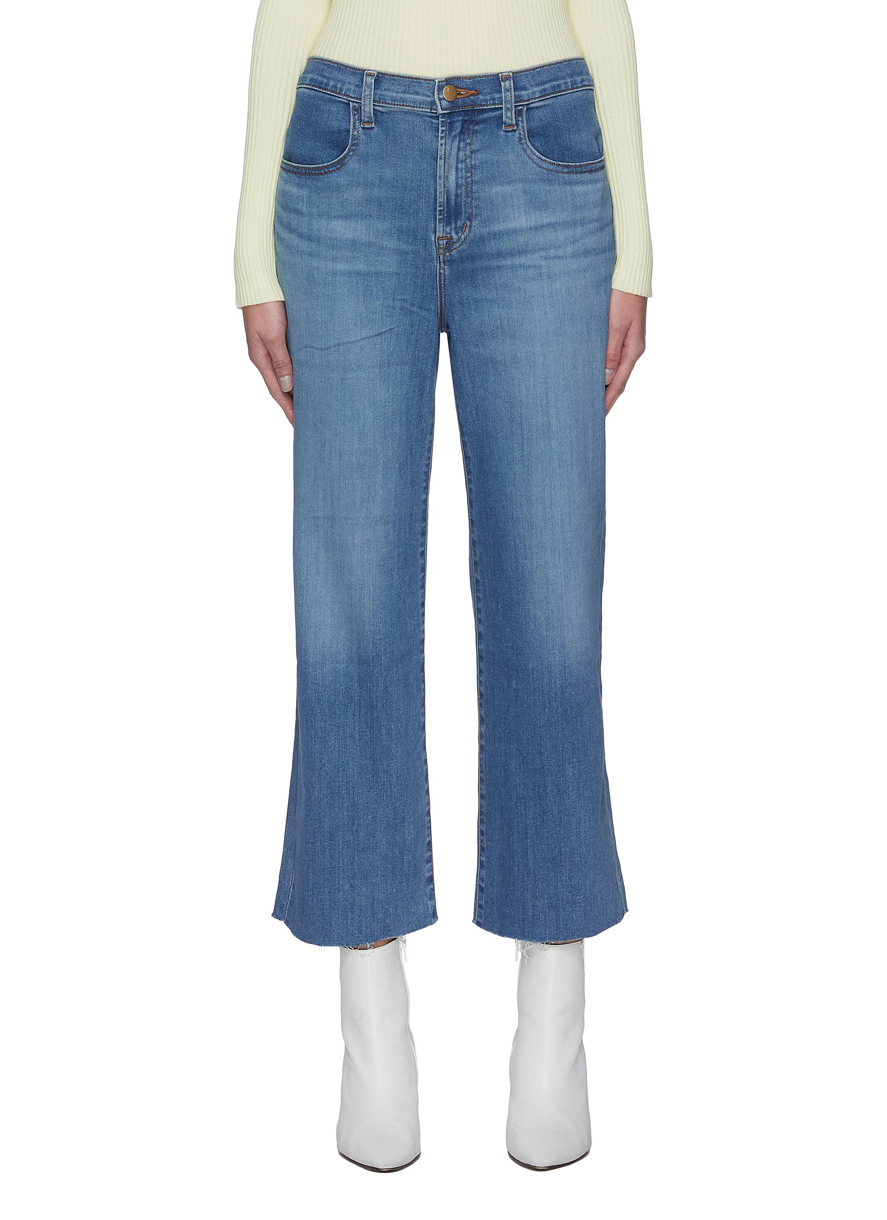 J Brand 'joan' Wide Leg Crop Denim Jeans In Blue
