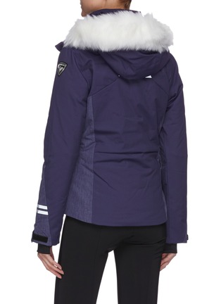 背面 - 点击放大 - ROSSIGNOL - 皮毛边饰拼色条纹夹棉连帽滑雪夹克