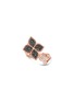 细节 - 点击放大 - ROBERTO COIN - Princess Flower钻石红宝石18k玫瑰金花卉造型开口戒指