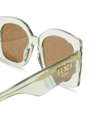 细节 - 点击放大 - FENDI - ROMA FF logo D形镜框板材太阳眼镜