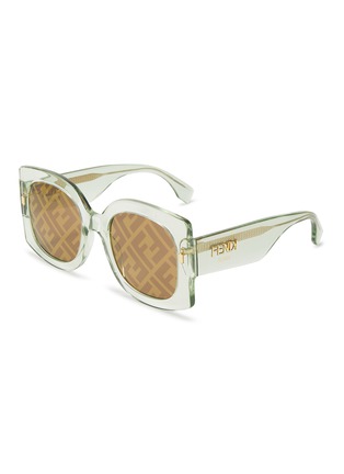 首图 - 点击放大 - FENDI - ROMA FF logo D形镜框板材太阳眼镜
