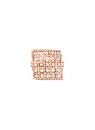细节 - 点击放大 - ROBERTO COIN - Roman Barocco钻石红宝石18k玫瑰金扭结菱形戒指