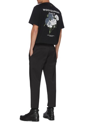 模特儿示范图 - 点击放大 - WOOYOUNGMI - 品牌名称花卉图案纯棉T恤