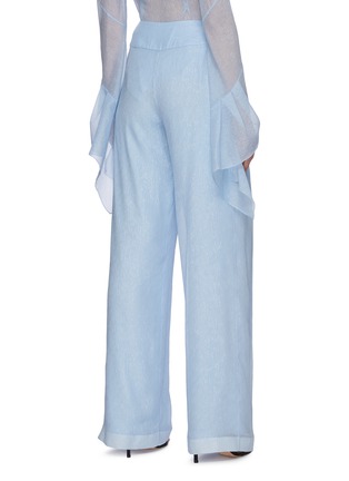 背面 - 点击放大 - ROLAND MOURET - 条纹纹理金属丝线混丝长裤