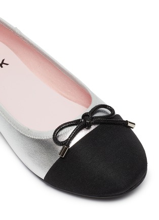 细节 - 点击放大 - WINK - SODA POP 儿童款拼接设计蝴蝶结真皮平底鞋
