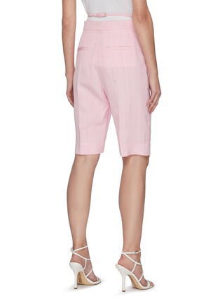 背面 - 点击放大 - JACQUEMUS - LE SHORT GARDIAN腰带褶裥混丝短裤