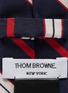 细节 - 点击放大 - THOM BROWNE - 拼色条纹丝混棉领带