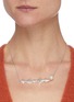 模特儿示范图 - 点击放大 - INSANE - LISTEN施华洛世奇珍珠点缀几何造型纯银吊坠项链