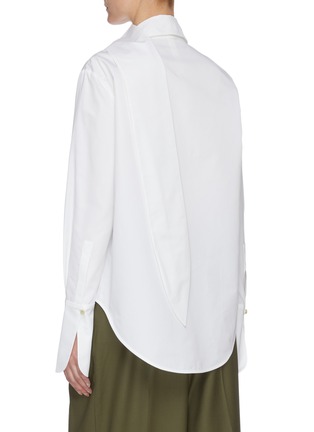 背面 - 点击放大 - PETAR PETROV - Chavi围巾式衣领棉混丝衬衫