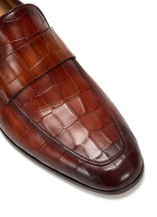 细节 - 点击放大 - MAGNANNI - 鳄鱼纹真皮便士乐福鞋