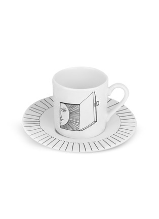 首图 –点击放大 - FORNASETTI - Solitario抽象太阳趣味图案陶瓷咖啡杯及杯碟套装