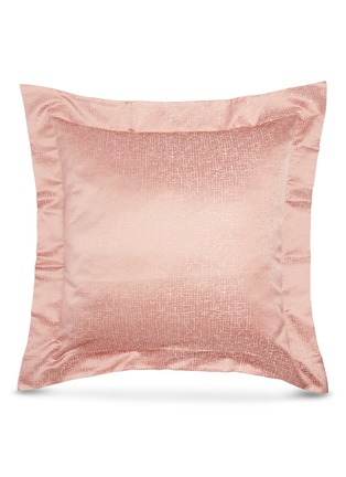 首图 –点击放大 - FRETTE - GLOWING WEAVE几何图案纯棉拼接棉混丝枕套－粉色