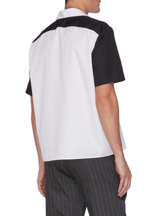 背面 - 点击放大 - NEIL BARRETT - 拼色设计拉链口袋纯棉短袖衬衫