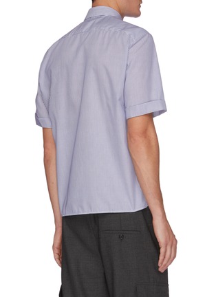 背面 - 点击放大 - NEIL BARRETT - 闪电星星图案拼色条纹纯棉短袖衬衫
