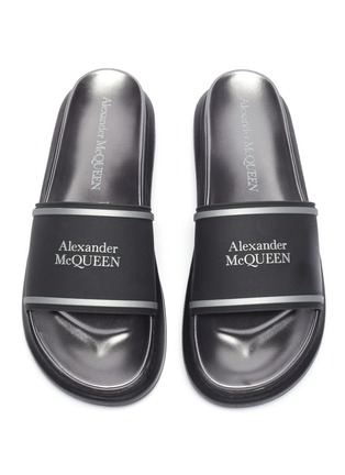 细节 - 点击放大 - ALEXANDER MCQUEEN - LOGO厚底拖鞋