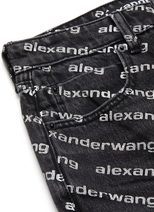  - ALEXANDERWANG - 拼色logo高腰修身纯棉牛仔裤