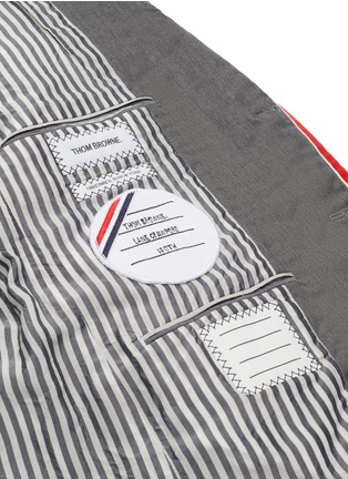 细节 - 点击放大 - THOM BROWNE - x Lane Crawford磨破手工拼贴羊毛西服套装