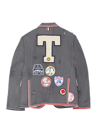 背面 - 点击放大 - THOM BROWNE - x Lane Crawford磨破手工拼贴羊毛西服套装