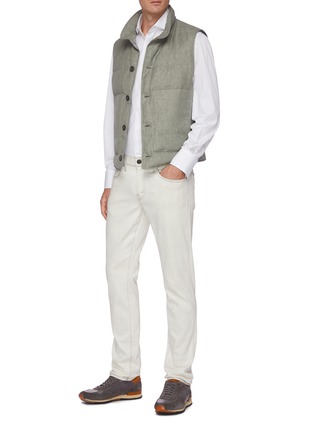 模特儿示范图 - 点击放大 - BRUNELLO CUCINELLI - 宽角领纯棉衬衫